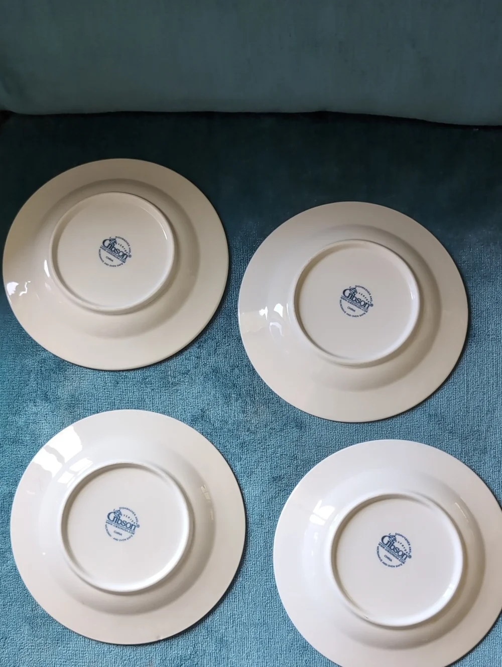 Gibson White Textured Ceramic Saucers - Set of 4